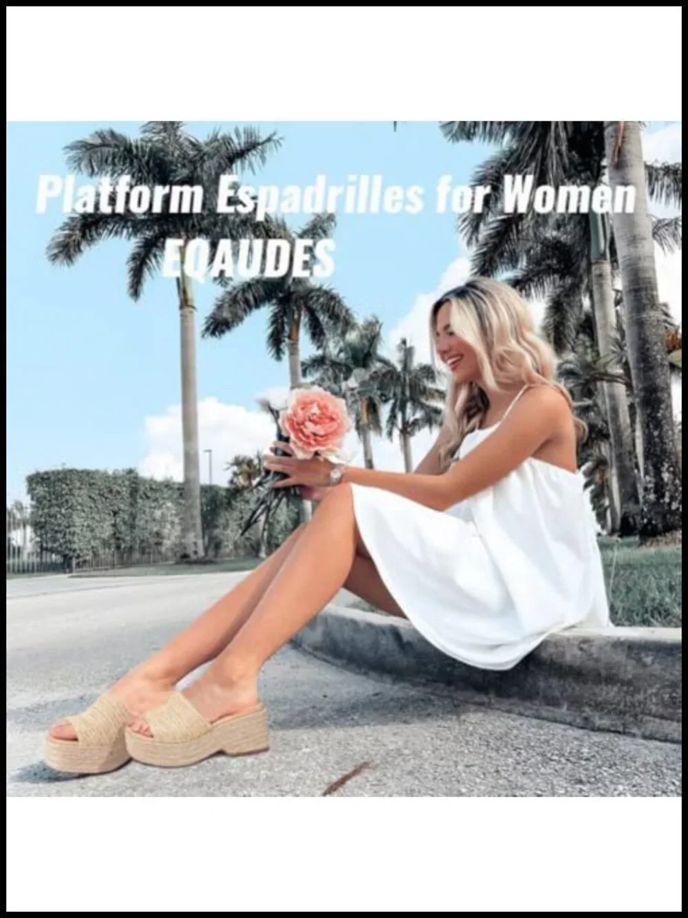Open Toe Espadrille Platform Wedge Sandals Women Slip On Bohemian Beach Wedding